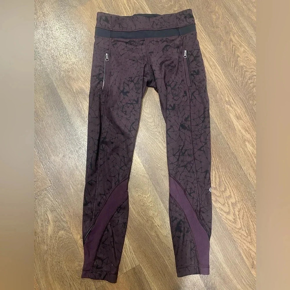 Lululemon Inspire 7/8 Tight II Luxtreme/Mesh Star Crushed Black Cherry size 4 - Picture 2 of 9